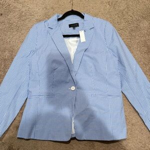 Talbots Blue and White Checkered Blazer